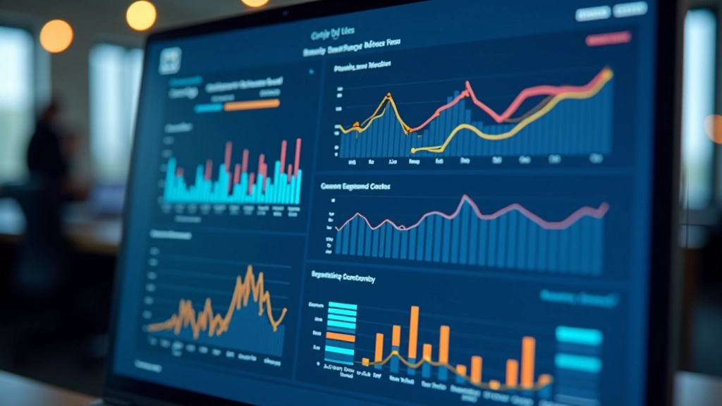 Dashboard showing multiple conflicting KPI charts with arrows pointing in different directions